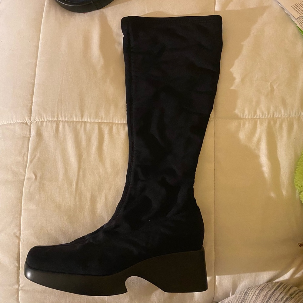Nine West Black Knee High Sock Boots
